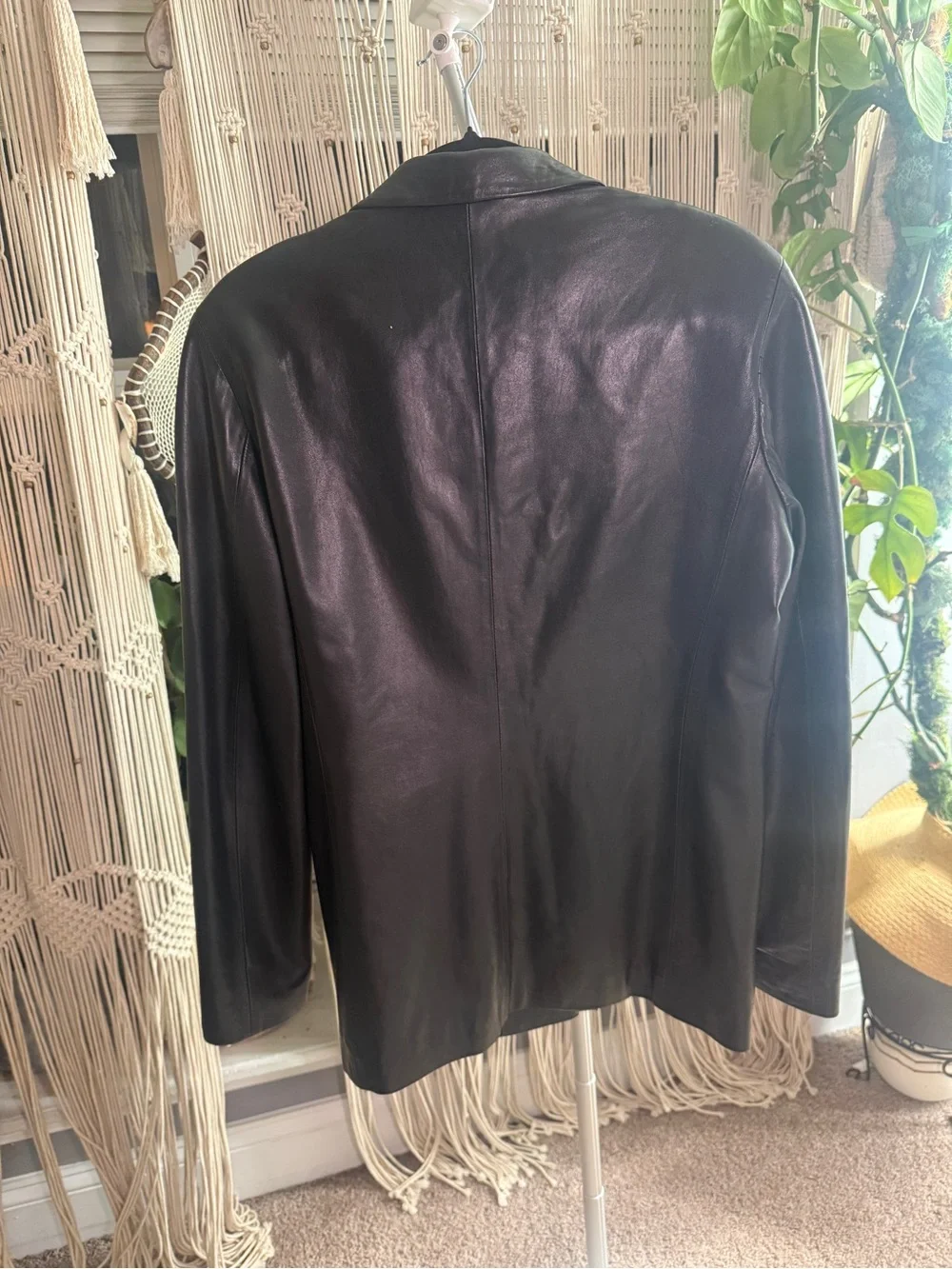 Coach Classic Black Leather Women's Blazer Jacket